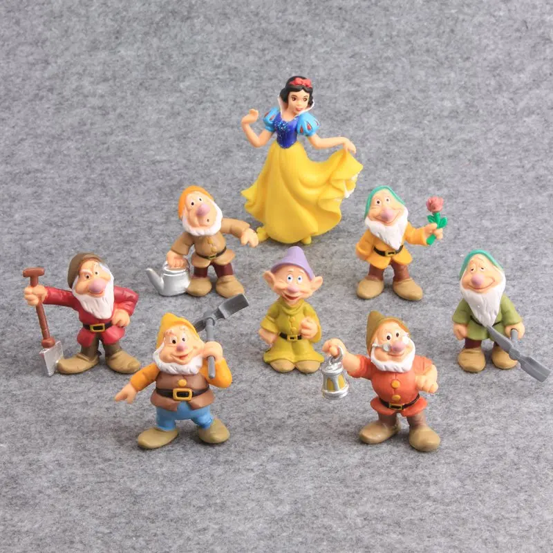 

High Quality 8 Pcs/Set Snow White and 7 Dwarfs Cute PVC Action Figure Model Toy Classic PVC Toy Dolls 6-10 CM