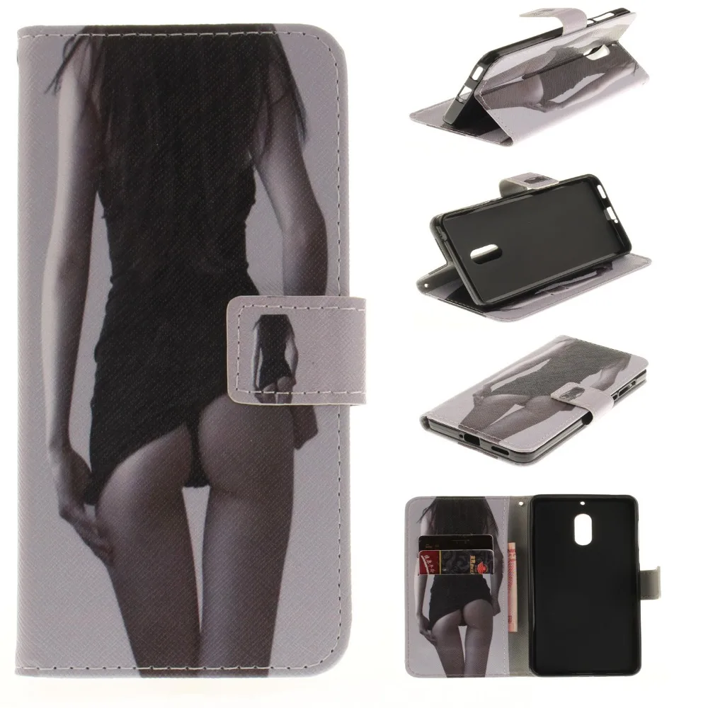 

Stand Case for coque Nokia 6 Nokia6 Case for fundas Nokia 6 Case 5.5 inch + Card Holders