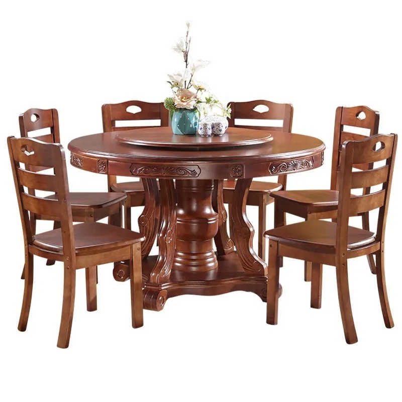 Escrivaninha Room Juego Tafel De Jantar Dinning Set Yemek Masasi Vintage Wooden Round Tablo Desk Mesa Comedor Dining Table