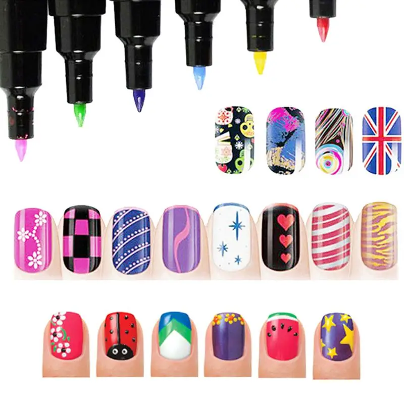 

UV Nail Polish Pen 16 Colors 3D Nail Art Marker Paint Pen Manicure Design Nails Accessoires Gel 2018 New Painting Tools