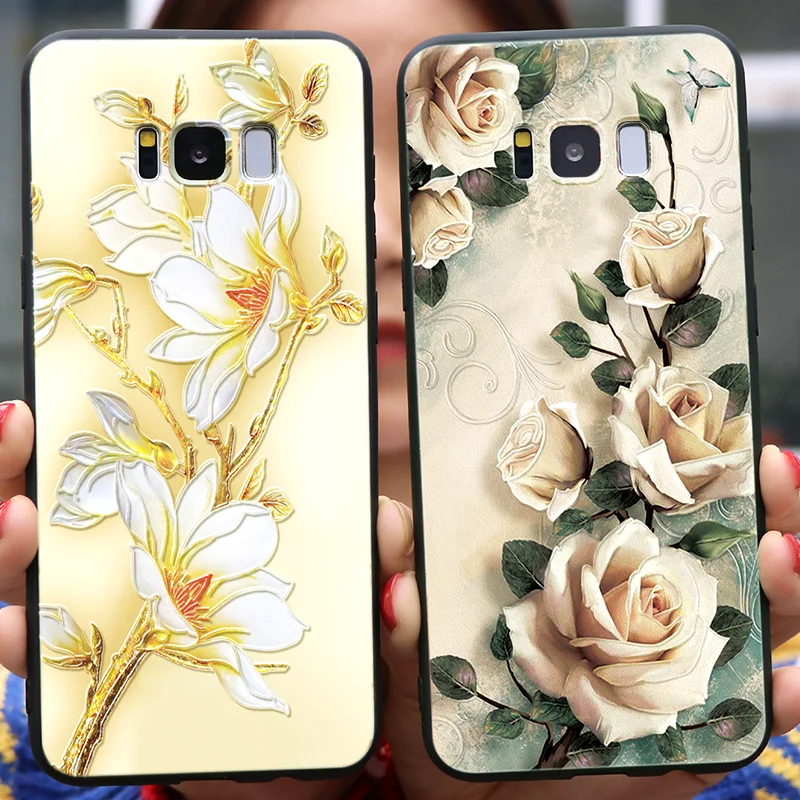 

3D Relief Rose Case For Samsung Galaxy A7 2018 A5 A6 J4 J6 Plus J5 J7 Prime S6 S7 Edge S9 S8 Plus TPU Capa For Samsung S10 Cover
