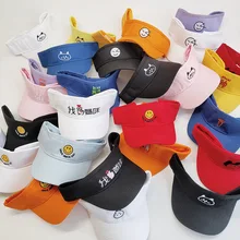 Летние детские бейсболки/теннисные кепки с пустым верхним козырьком, Милые Пляжные кепки от солнца с УФ-защитой, шапки для девочек и мальчиков, Уличная Повседневная спортивная шапка