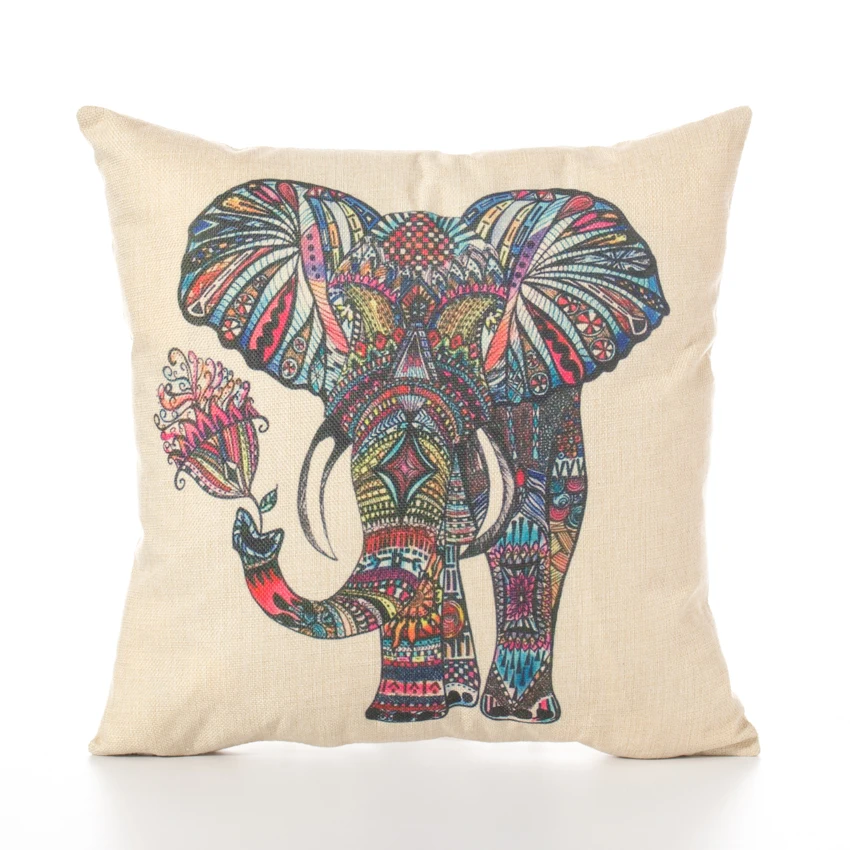 Color Elephant Animal Cushion Pillows Cover Pillow Covers Case Home For