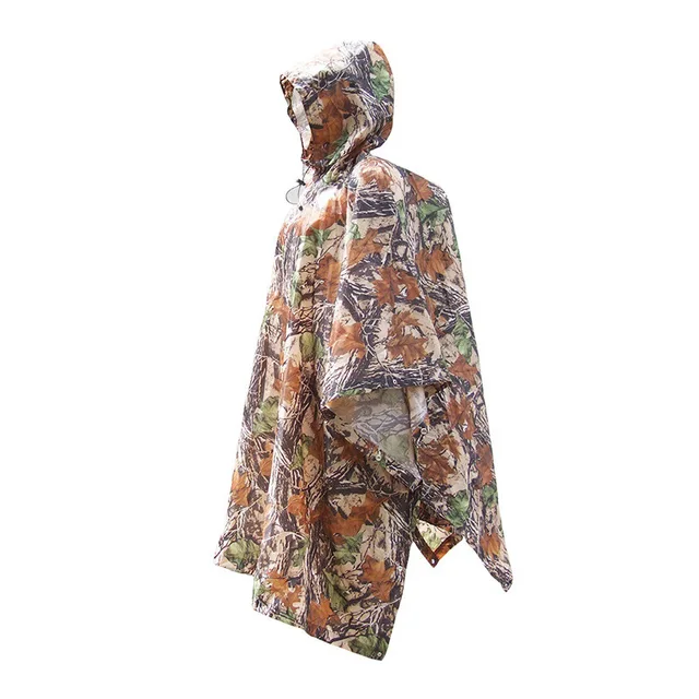 The jungle Camouflage Raincoat and Waterproof rain Hooded Poncho ...