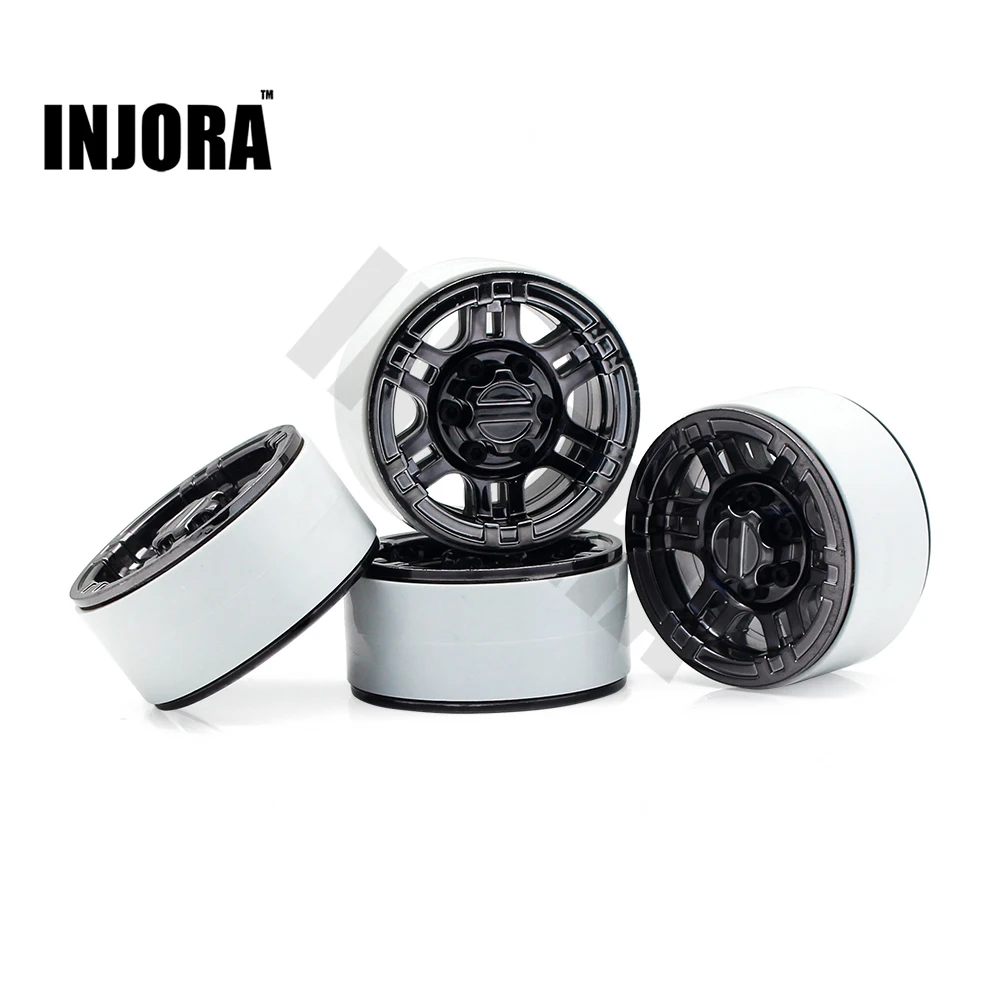 

INJORA Electroplating Plastic 1.9 Inch Beadlock Wheel Rim Wheel Hub for 1:10 RC Crawler Axial SCX10 90046 D90 TF2