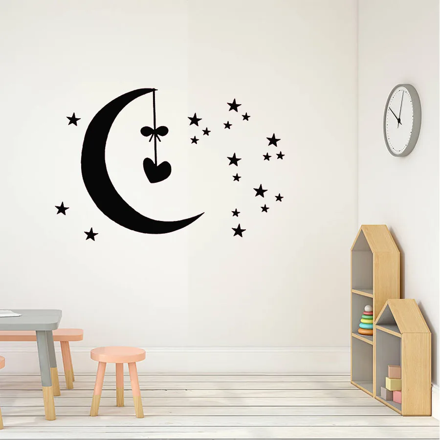 

Cloudy Stars Moon Wall Art Vinyl Decals Removable Art Wallpaper DIY Wall Sticker Self Adhesive Baby Nursery Kids Bedroom Decor