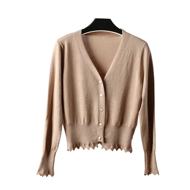 

Long Sleeve Women's Sweater 2019 Fashion V-Neck Cardigans For Women Spring Korean Version Slim Knitted Sweater Coat Female Hot