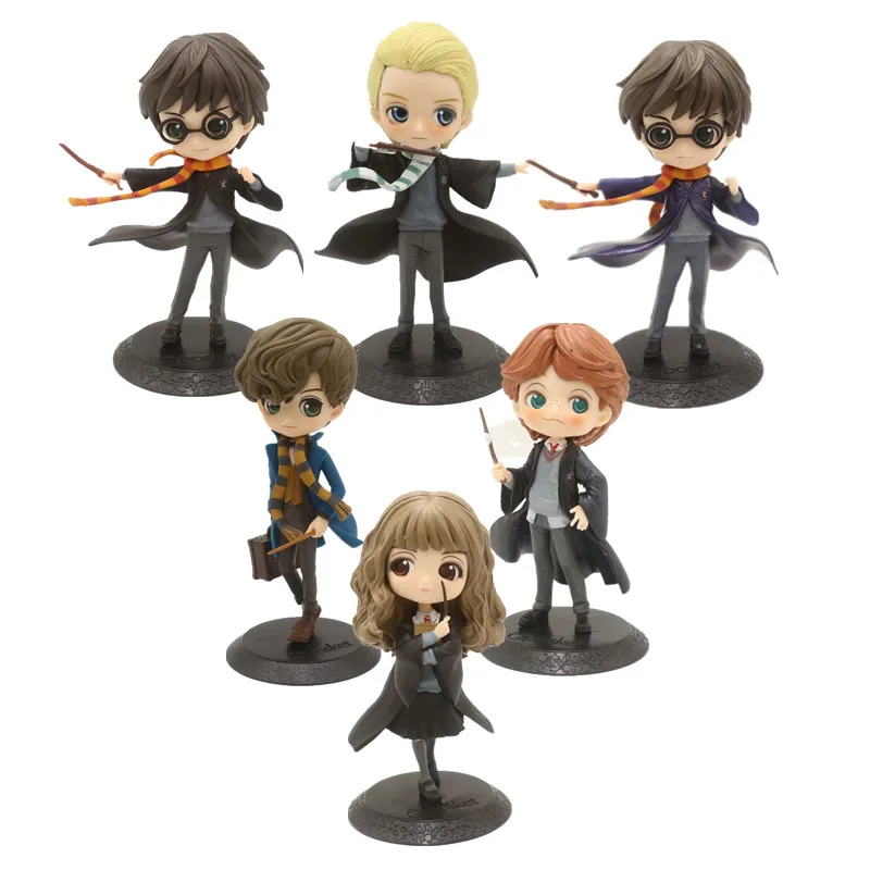 

QPosket Harry Potter Cute Big eyes Ron Weasley Hermione Granger Draco Malfoy Newt PVC Figure Model Gift Toys 15cm