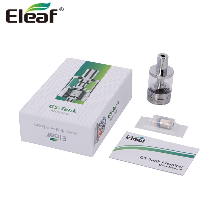 

2PCS 100% Original Eleaf GS Tank Atomizer 3.0ml 510 Thread with 0.15ohm Nickel 200 coil for iStick Basic Kit iStick TC 40w Mod