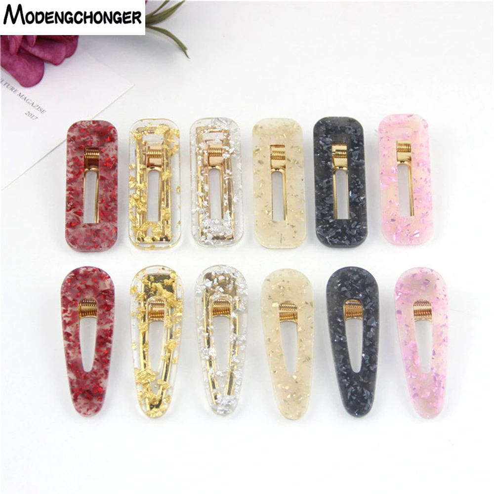 

For Women Girls Style Side Hair Clip Hollow Geometric Water Drop Shape Duckbill Hairgrips Hair Pin Fashion Hair Accessories