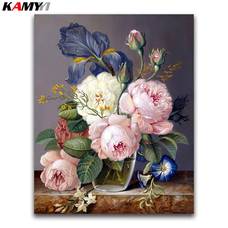 

3D diy diamond painting Cross stitch 5D square diamond embroidery diamond mosaic flower picture flores canvas Home Decoration