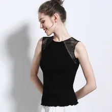 Летние женские повседневные вырезы без рукавов бесшовный Кружевной Топ жилет универсальная нижняя рубашка Плюс Размер майка сексуальный топ