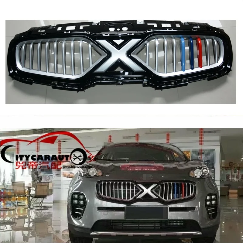 

EXTERIOR AUTO FRONT MESH MASK TRIMS COVERS FRONT BUMPER ABS MODIFIED GRILL GRILLS FIT FOR KIA SPORTAGE KX5 AUTO GRILLE 2015-2018