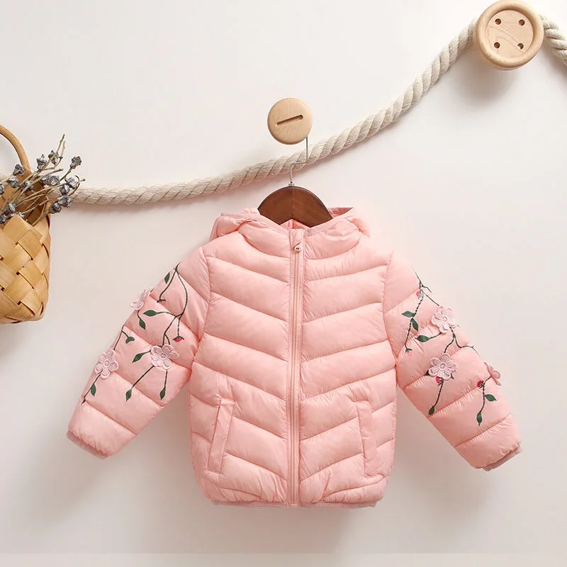 Зимнее пальто для девочек, детская весенняя куртка с цветочным принтом, детская одежда для 0-5 лет, модная зимняя одежда для маленьких мальчиков