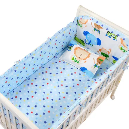 

Promotion! 6PCS New Arrived baby cot bedding set Pure cotton crib bumper baby cot sets ,include(bumpers+sheet+pillow cover)