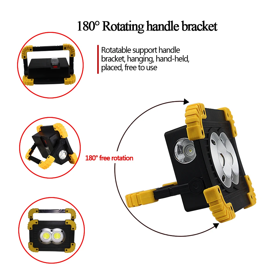 Billig Lampe Led Tragbare Scheinwerfer Led Arbeit Licht Wiederaufladbare 18650 Batterie Outdoor Licht Für Jagd Camping Led Laterne Taschenlampe