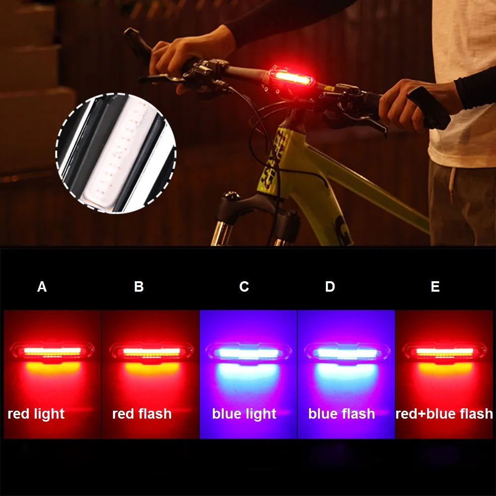 Perfect Bicycle Light Rechargeable Rear Light Bike Taillight Bicycle USB Led  Dual Color Temperture Waterproof Flashlight for Cycling #3 5
