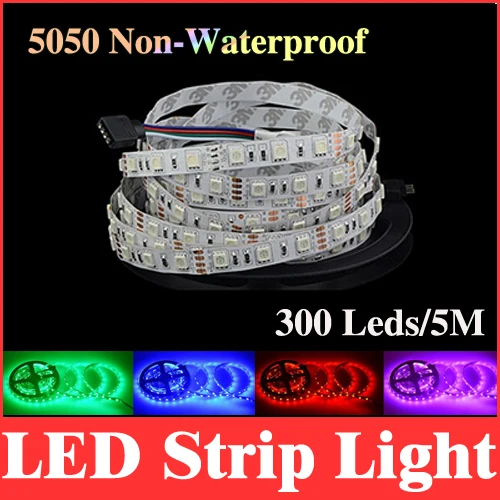 led rgb 5050 strip light smd non-waterproof 5m 300 leds 12v monochrome red /green /blue /white /warm white /yellow 60led/m RS03 | Освещение