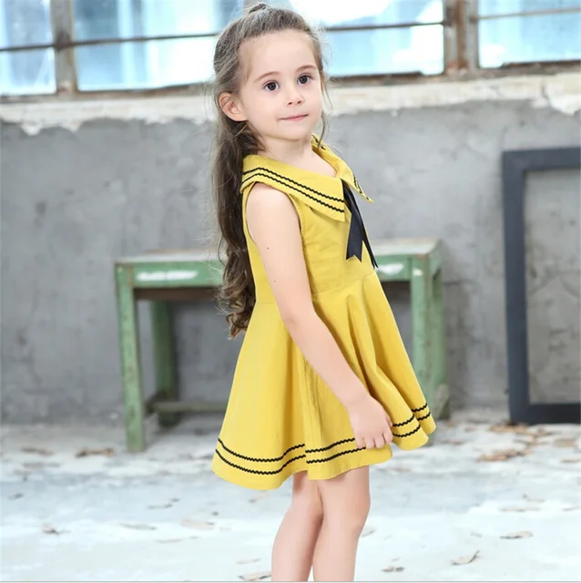 Navy and Yellow Girls Dress