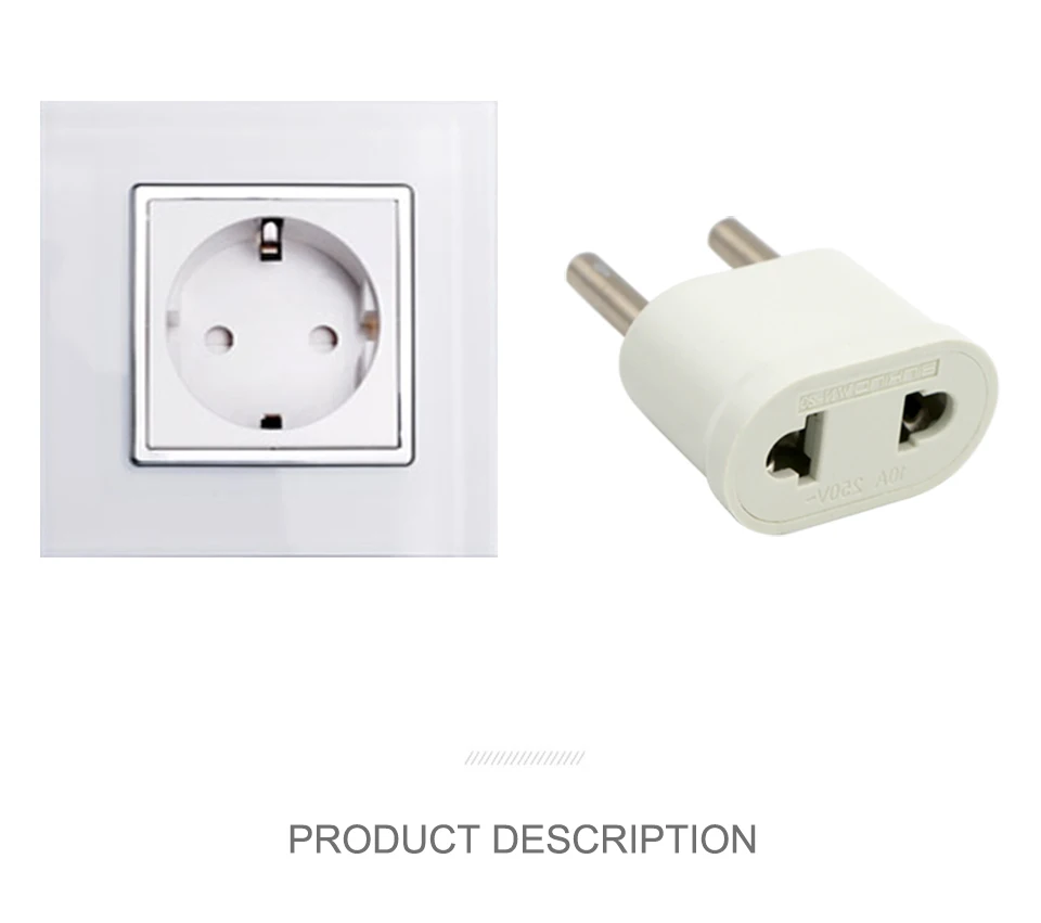 1PC 4.8mm US To EU Plug USA To Europe Travel Wall AC Power Plug Charger Outlet Adapter Converter 2 Round Pin Electrical Socket (5)