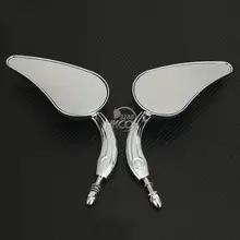 Бесплатная доставка Chrome Teardrop Мотоцикл Зеркала Заднего Вида Для Harley Davidson 1982-later…