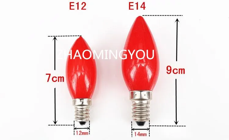 1 шт. свечной светильник E12/E14 Светодиодный светильник AC220V ландшафтный светильник ing красный 360 градусов светильник ing PC пластиковый светодиодный светильник