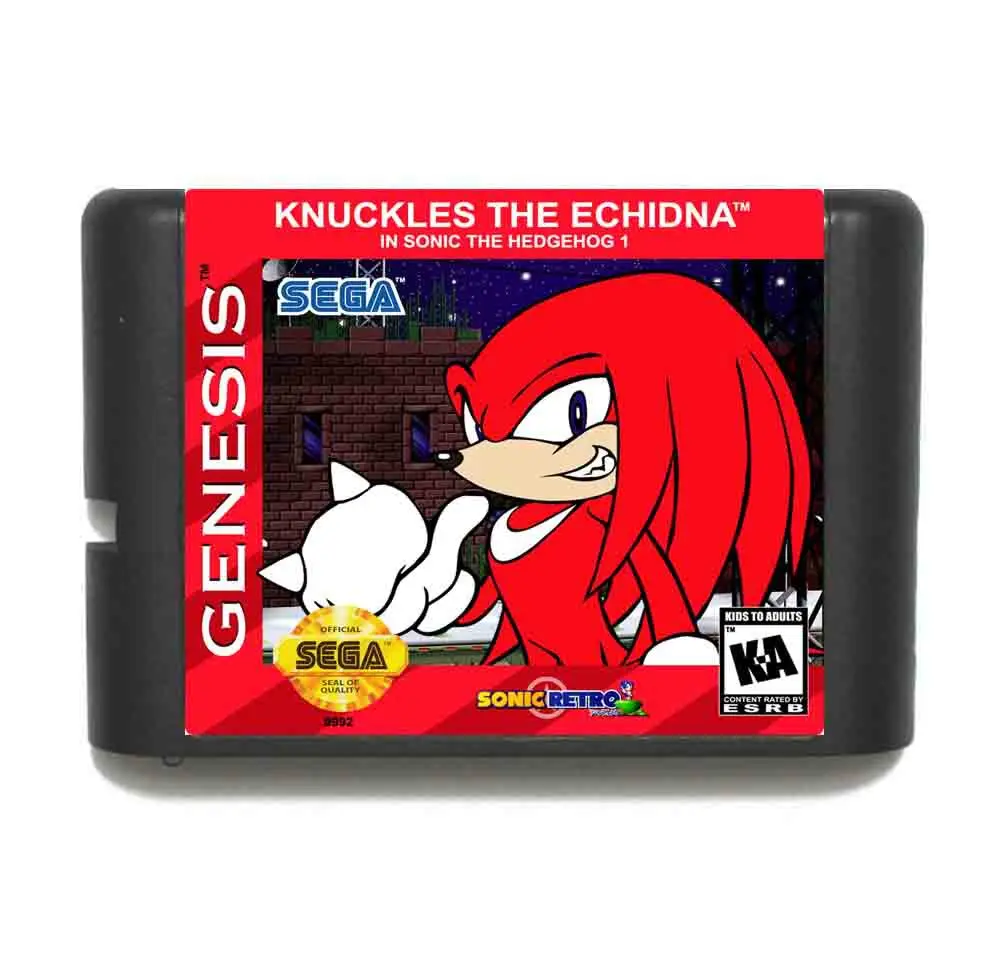 Карточная игра Knuckles The Echidna In Sonic The Hedgehog 1 16 bit MD с розничной коробкой для sega Megadrive/Genesis