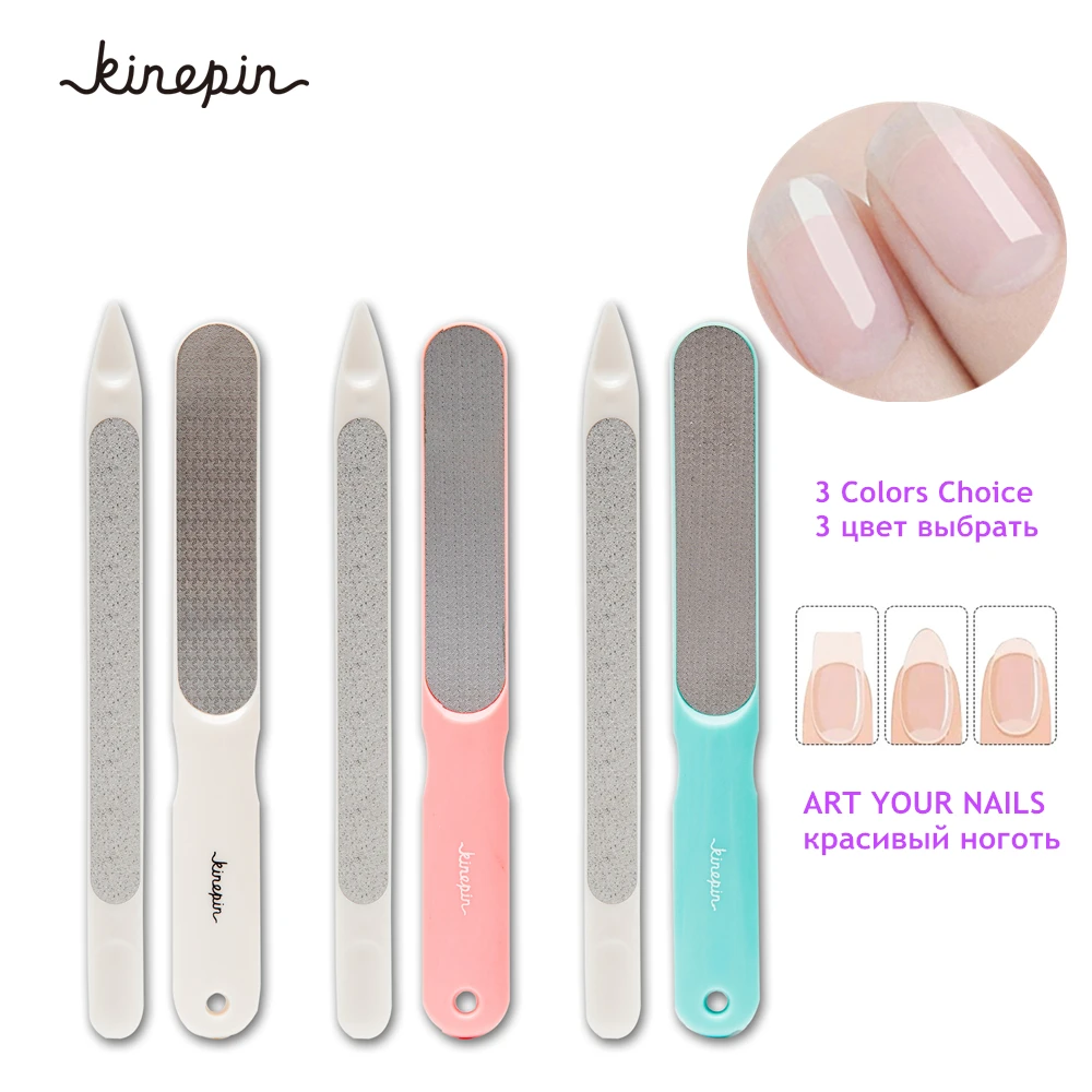 2Pcs Dual Sided Stainless Steel Metal font b Nail b font file Manicure Pedicure Tools Women