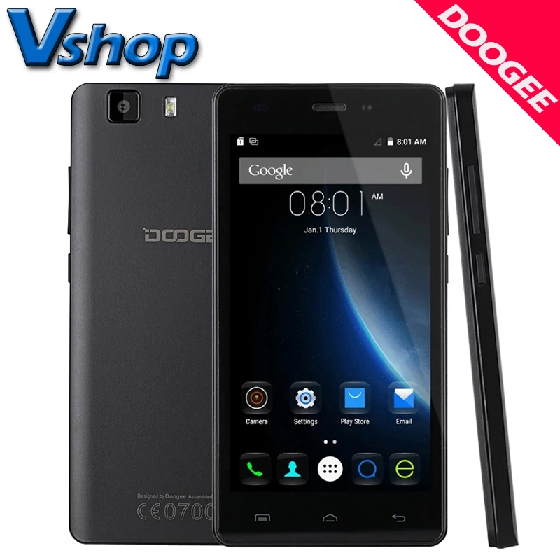 Original DOOGEE X5 3G Mobile Phone Android 5 1 1GM RAM 8GB ROM MT6580 Quad Core