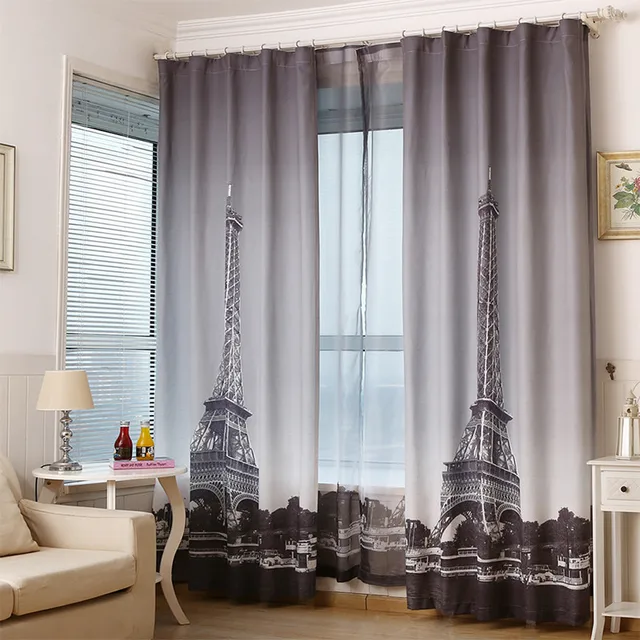 130*260 cm Linnen katoen mengen 3d Eiffeltoren gordijn voor ... 130*260 cm Linnen katoen mengen 3d Eiffeltoren gordijn voor ...