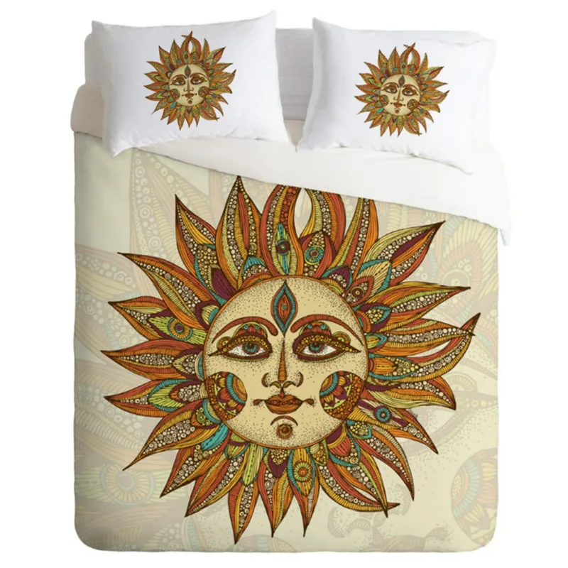 Bedding Set Sun God Print Duvet Cover Set with Pillowcase 3pcs Home