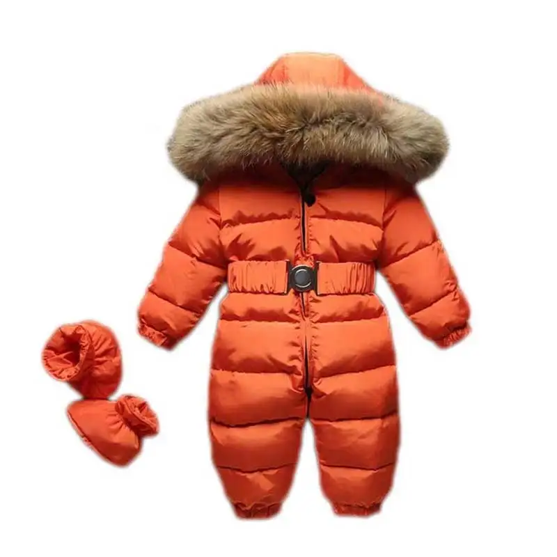 

2018 Newborn Baby Rompers Winter Thick warm Kid Baby Girls Boys Infant Clothing down jackets Hooded Jumpsuit Kids Outwear 1-5Y