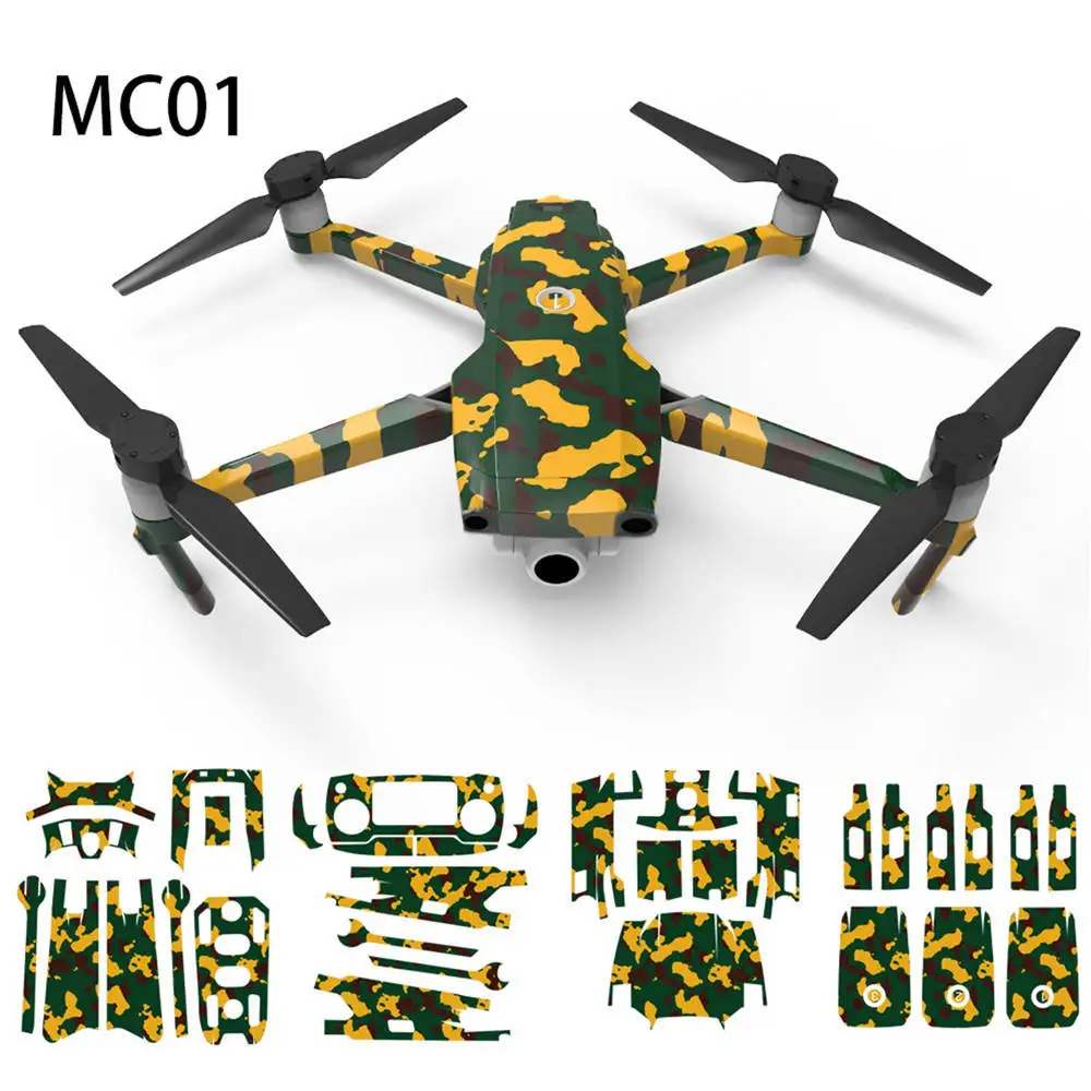 Полный набор кожных наклеек для DJI Mavic 2 Pro Zoom Camouflage наклейка Дрон корпус РУКА батарея пульт дистанционного управления наклейки - Цвет: MC01