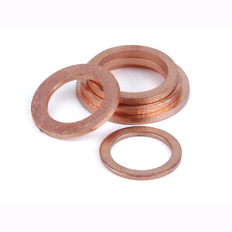 Various Sizes New Flat Washer Copper Crush Washers Gasket Seal Ring For Boat 