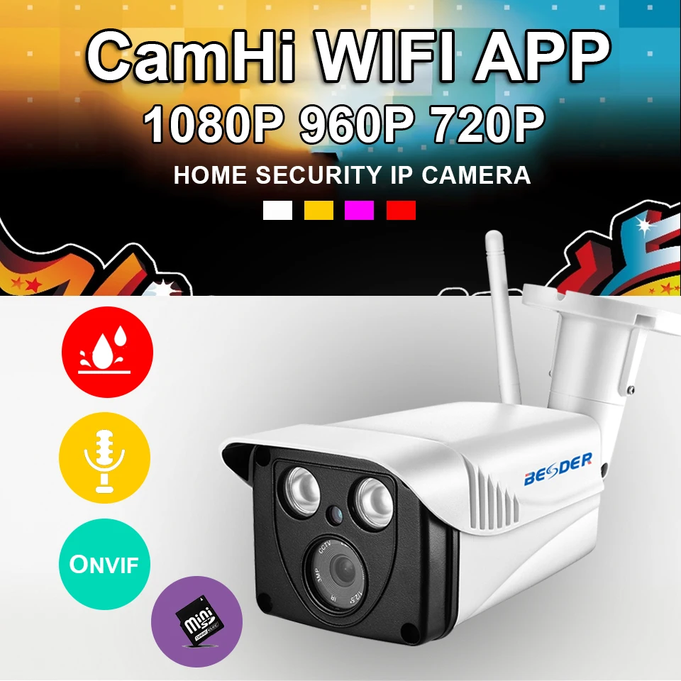 Наружная цилиндрическая IP камера BESDER с Wi Fi и функцией ночного видения 1080P|Камеры
