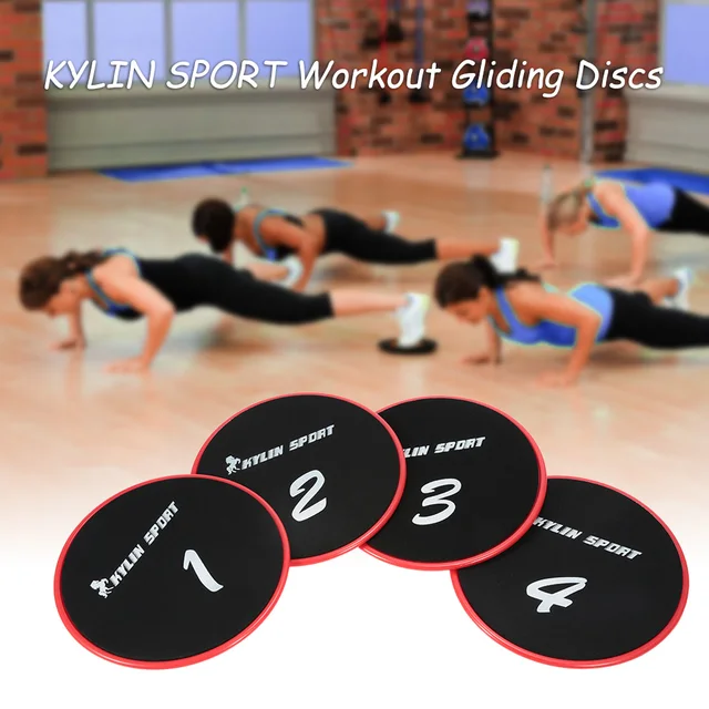 KYLIN SPORT 4pc Fitness Gliding Discs Gym Slider Fitness Disc Exercise Core Slider Cross