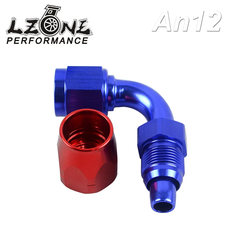 

LZONE - 12AN 12 AN 90 DEGREE SWIVEL OIL FUEL GAS LINE HOSE END FITTING ADAPTOR CUTTER STYLE JR-SL3090-12-311