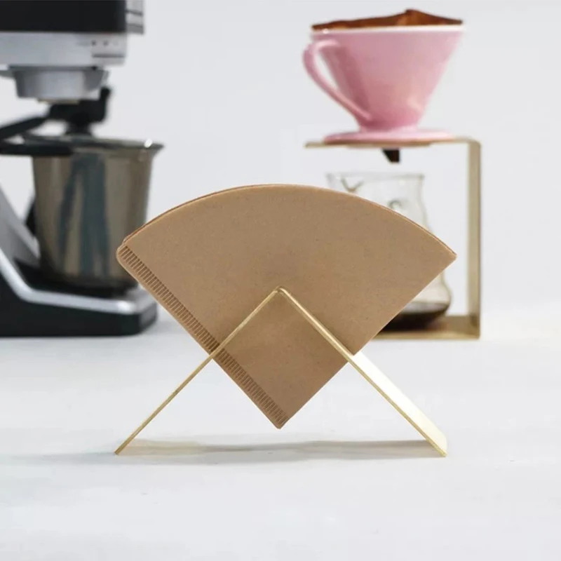 Stainless Steel Coffee V60 Filter Paper Holder Cafe Filters Dispenser Rack Shelf Storage Paper Tissue Box Shelf Coffee Tool