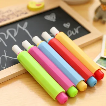 

Non Dust Clea Dustless Chalk Holders Holder Pen Porta Tiza Chalk Clip n Teaching On Chalkboard Wall Sticker School Supplies 2PCS