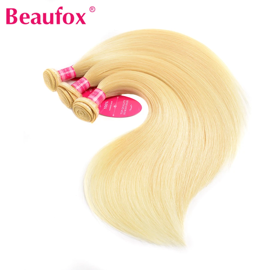 613 Blonde Bundles With Closure Malaysian Straight Hair Bundles With Closure 613 Blonde Human Hair With Closure Remy Beaufox
