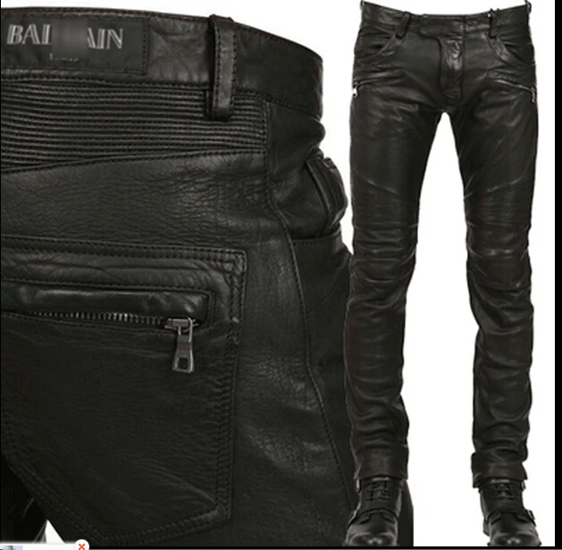 leather rockstar pants
