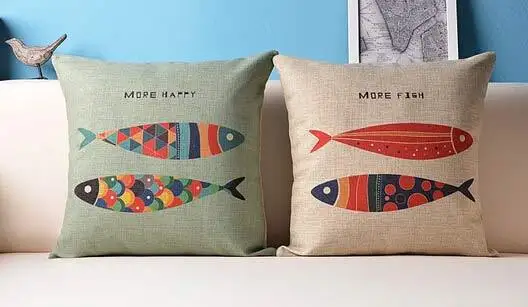 Больше счастливого больше рыбы мультфильм Подушка-рыба подушка для подушки для домашнего декора диванные подушки 45*45 см - Цвет: 2piece