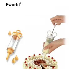 Eworld пищевой пластик торт украшения 8 сопла глазировка печенья трубопровод шприц пистолет набор-выдавливатель печенья прессы для печенья Пистолет наборы