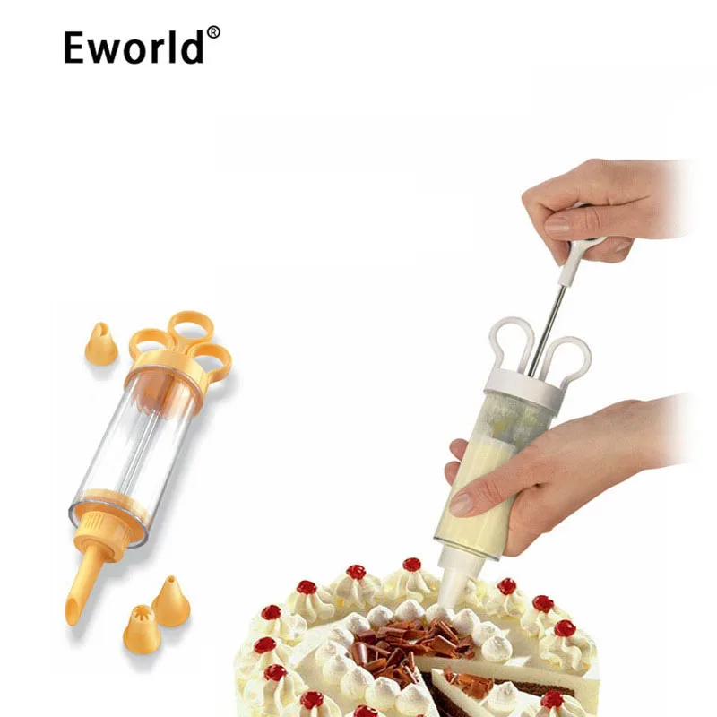 Пищевой пластиковый шприц Eworld для украшения торта 8 насадок кондитерский