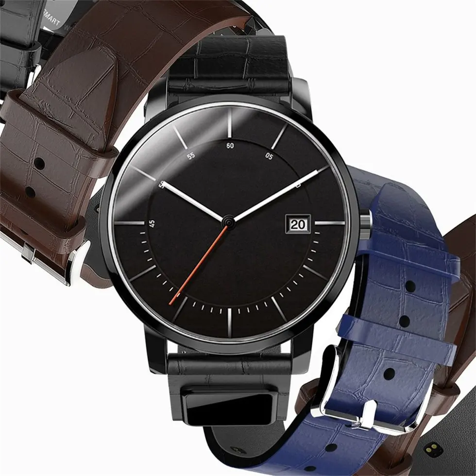 Смарт часы группа Bluetooth браслет сообщение напоминание кожаный ремешок для часов Ремни