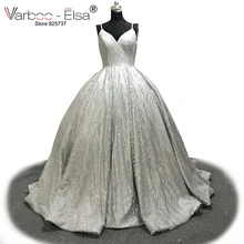 VARBOO_ELSA, новинка, блестящее серебряное бальное платье, расшитое блестками, сексуальное, v-образный вырез, платье для выпускного вечера, съемный плечевой ремень, вечернее платье, robe de soiree