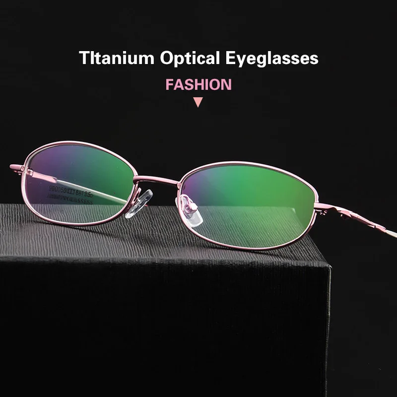 rosa Brillen Teile Frauen los Optische Schwarzes rot purpurrot 10 Speicher Titan Rahmen Retro Verschreibungspflichtigen Vollrand Metall Brille ZYw5dnq