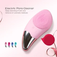 Очищающая щетка для лица, звуковая вибрация, мини очиститель для лица, силиконовая Глубокая очистка пор, Электрический Водонепроницаемый массажный мягкий уход за кожей