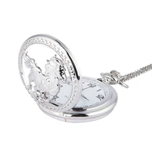 Модные серебряные лошади полые кварцевые карманные часы цепь кулон ожерелье для женщин мужчин подарки TT@ 88