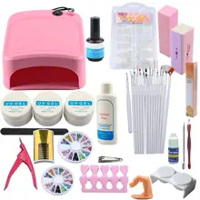 Гель-Защита от УФ-излучения набор для дизайна ногтей 36 Вт Сушилка для ногтей лампа УФ гель Ложные Советы липкий слой средство для удаления клея инструменты для ногтей Набор для маникюра